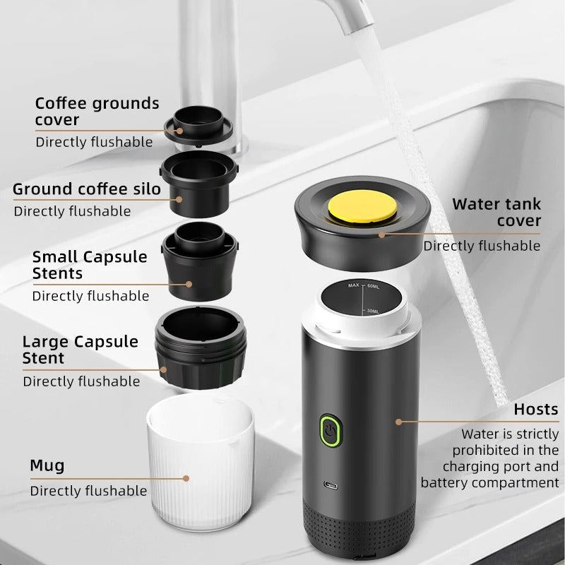 Watch-N-Wash™ On The Go Espresso Maker